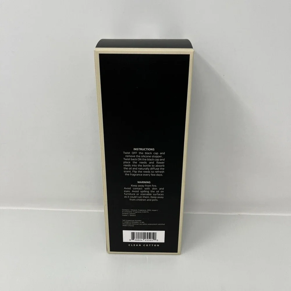 Culture & Nature Reed Diffuser CLEAN COTTON 6.7 oz | 200ml Premium‎ Sealed